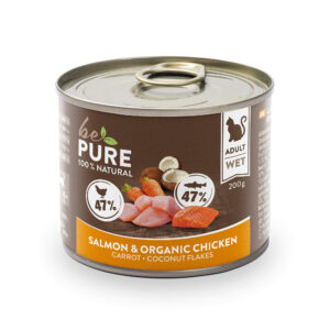 bePure Salmon & organic Chicken mit Lachs, Bio Huhn und Karotten für Katzen